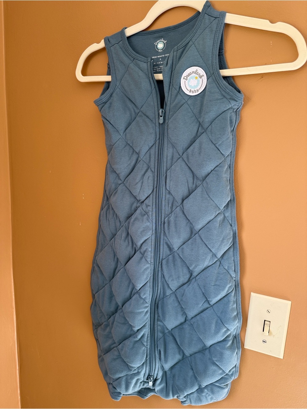 Dreamland Baby, Weighted Quilted Sleep Sack - blue size 6-12 months NWOT